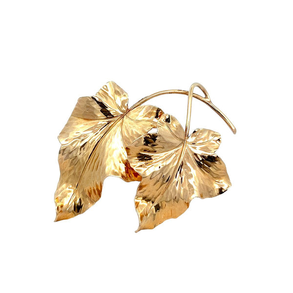 Pre-Owned Double Leaf Brooch