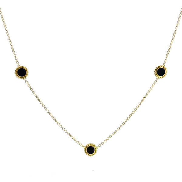 Pre-Owned Lagos Onyx Station Necklace