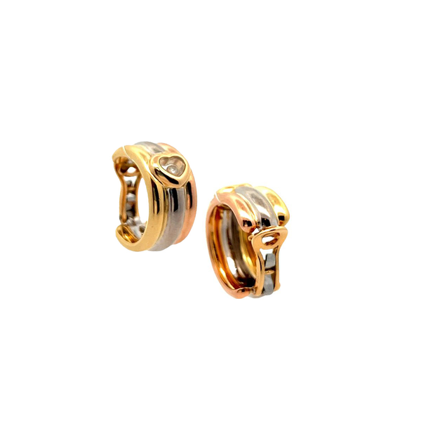 Pre-Owned Chopard Tri-Colored Happy Diamond Earrings