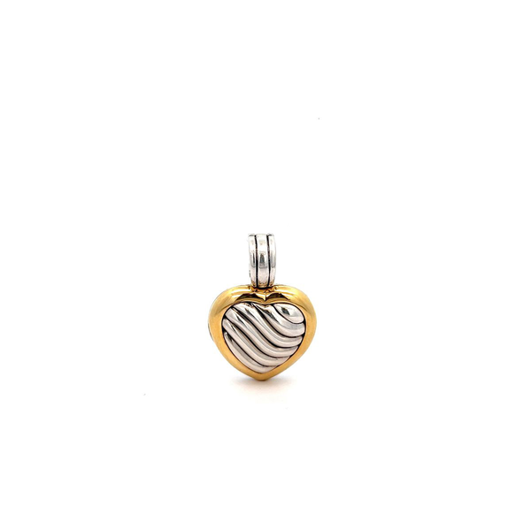 Pre-Owned David Yurman Two-Tone Sculpted Cable Heart Locket