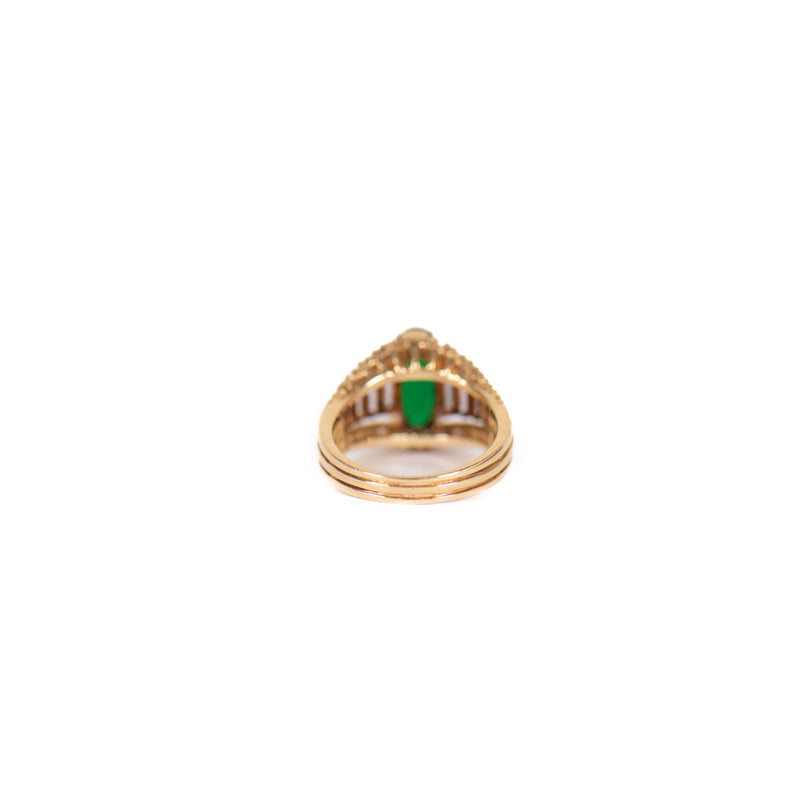 Pre-Owned Green Garnet and Diamond Ring