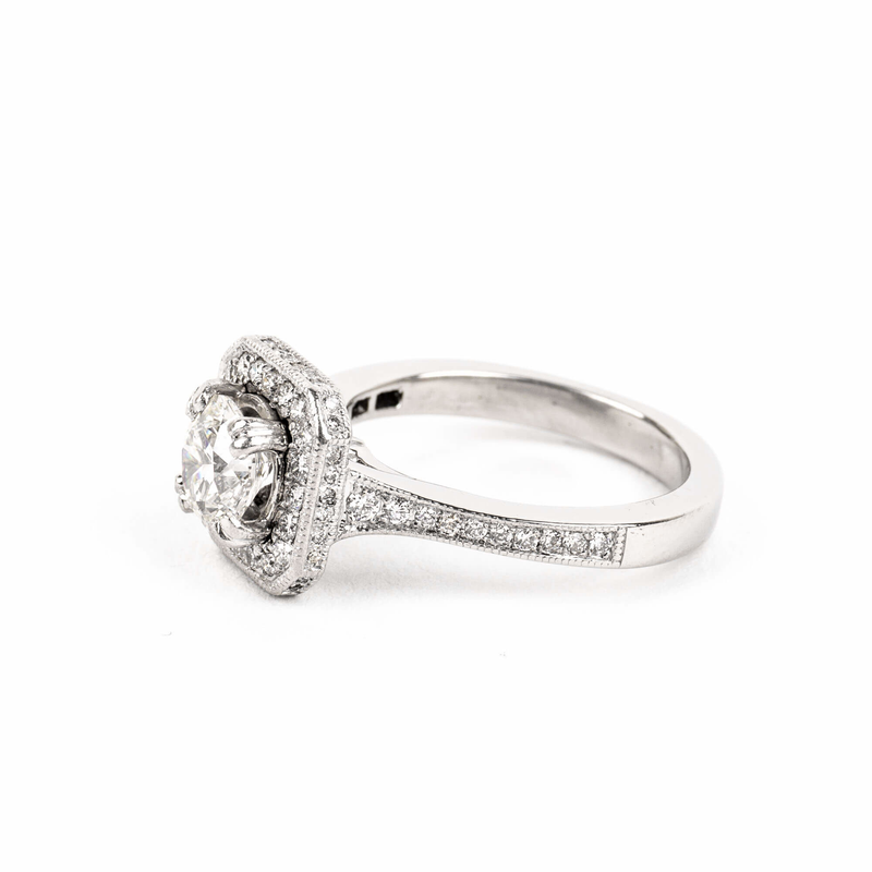 Pre-Owned Forevermark Diamond Halo Engagement Ring