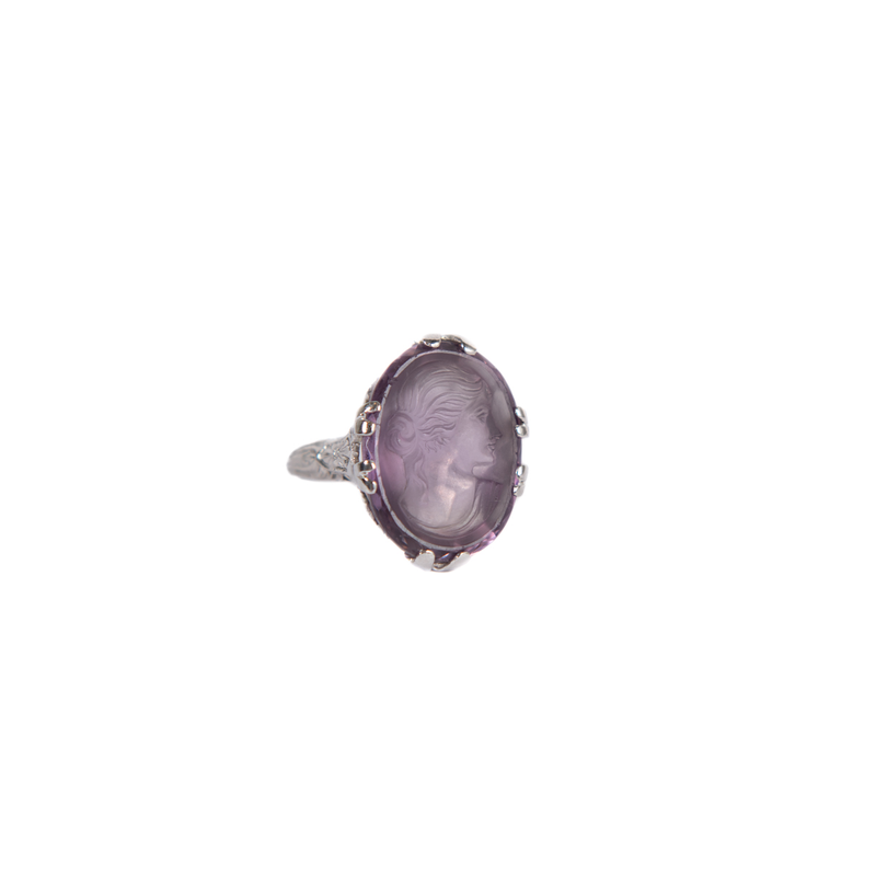 Pre-Owned Amethyst Intaglio Ring