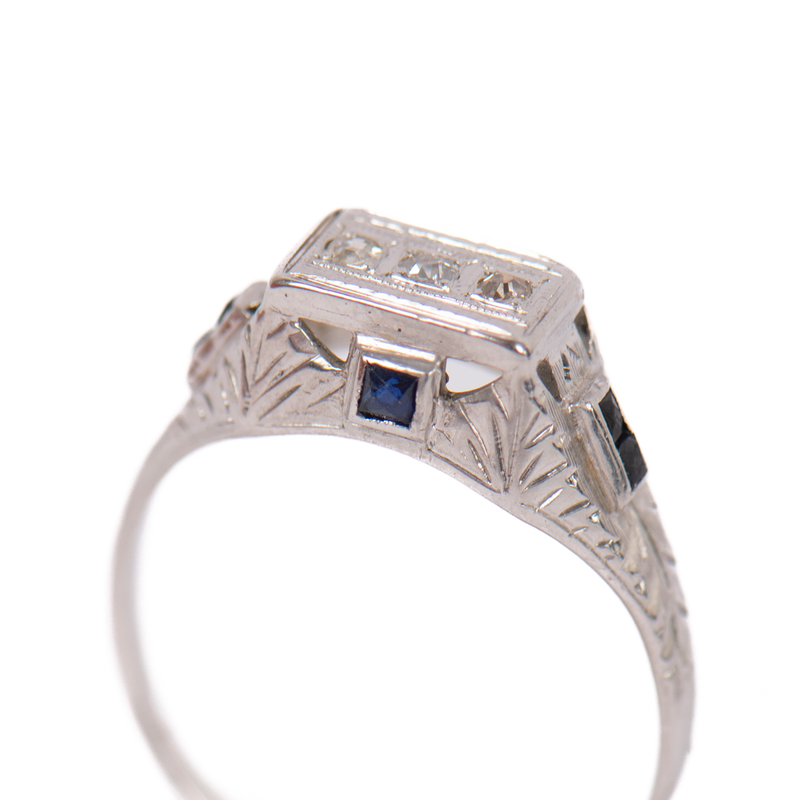 Pre-Owned Vintage Sapphire and Diamond Ring