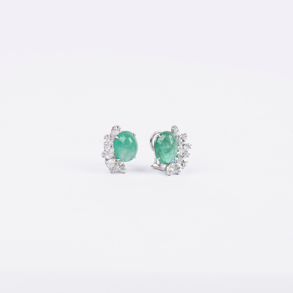 Pre-Owned Emerald and Diamond Earrings
