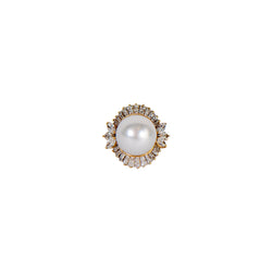 Pre-owned Pearl and Diamond Ring