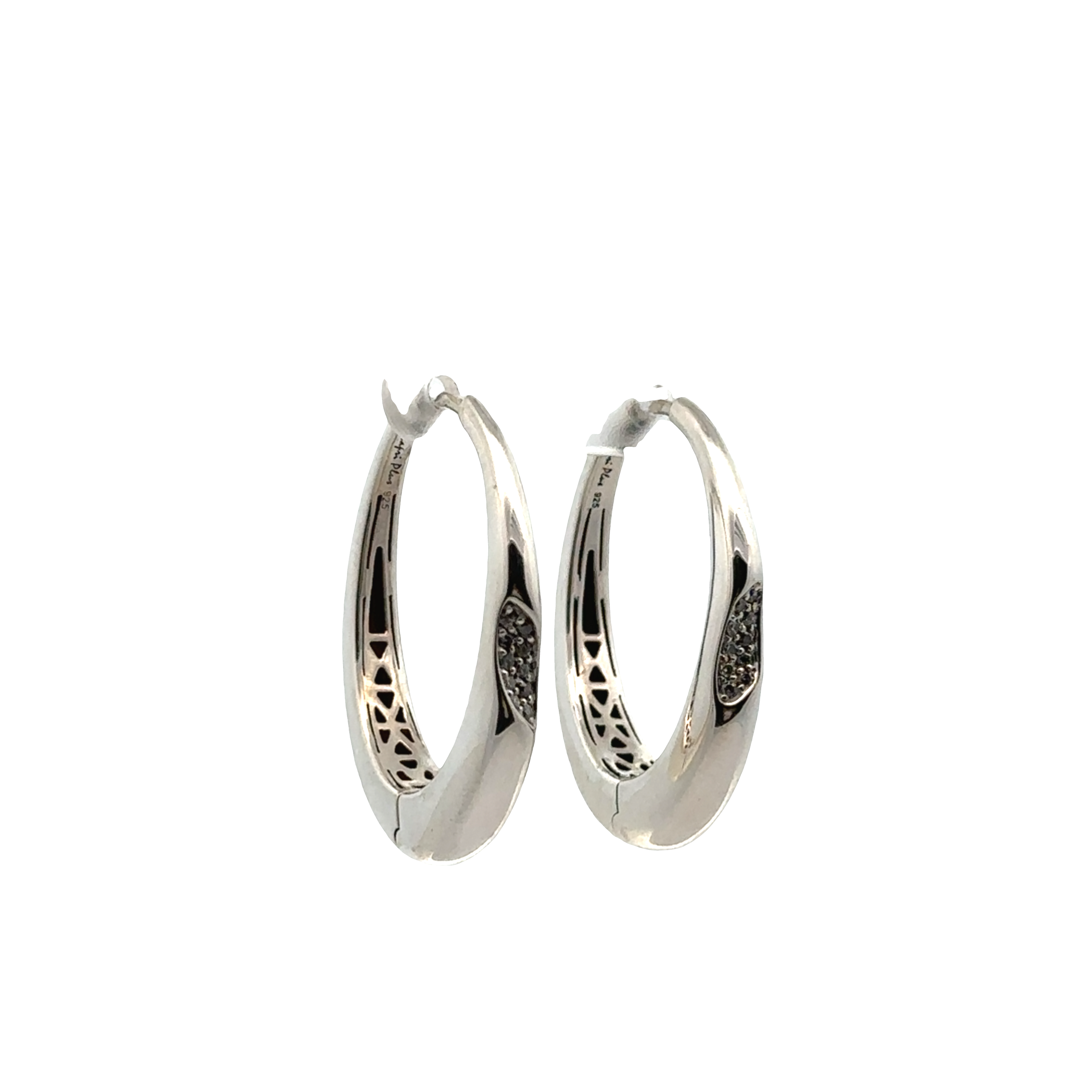 Pre-Owned Roberto Coin Capri Plus Diamond Hoop Earrings