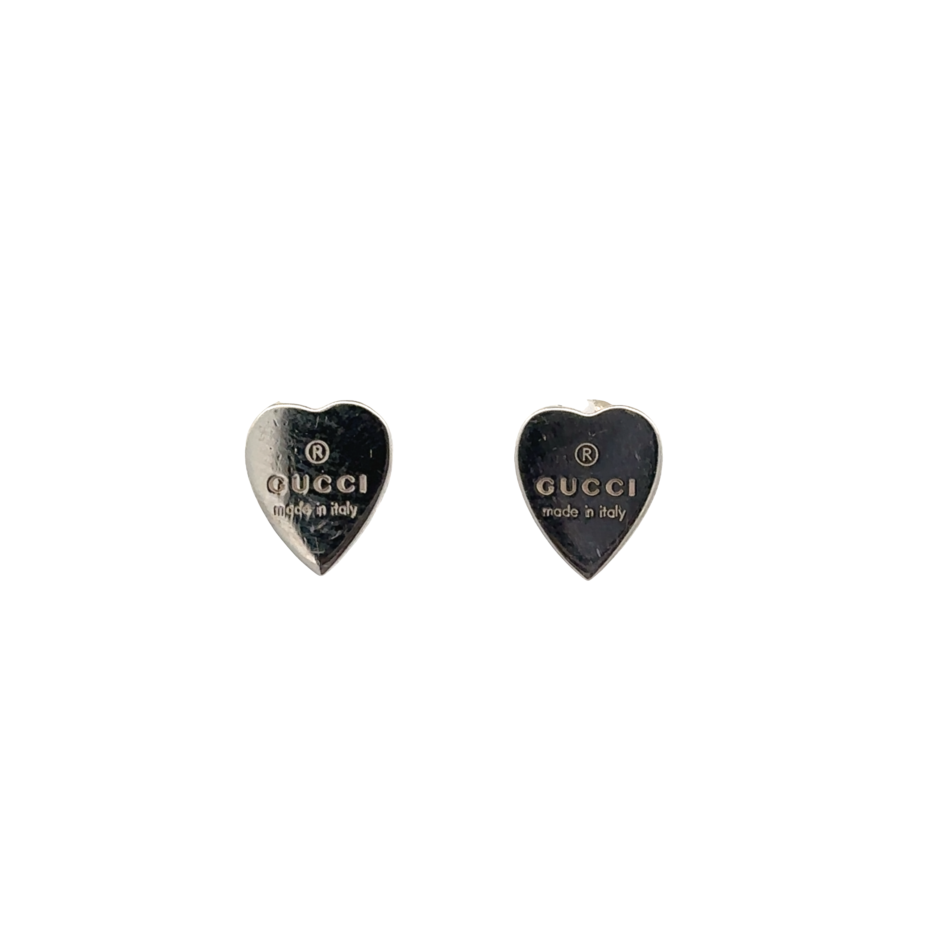 Pre-Owned Gucci Trademark Heart Stud Earrings