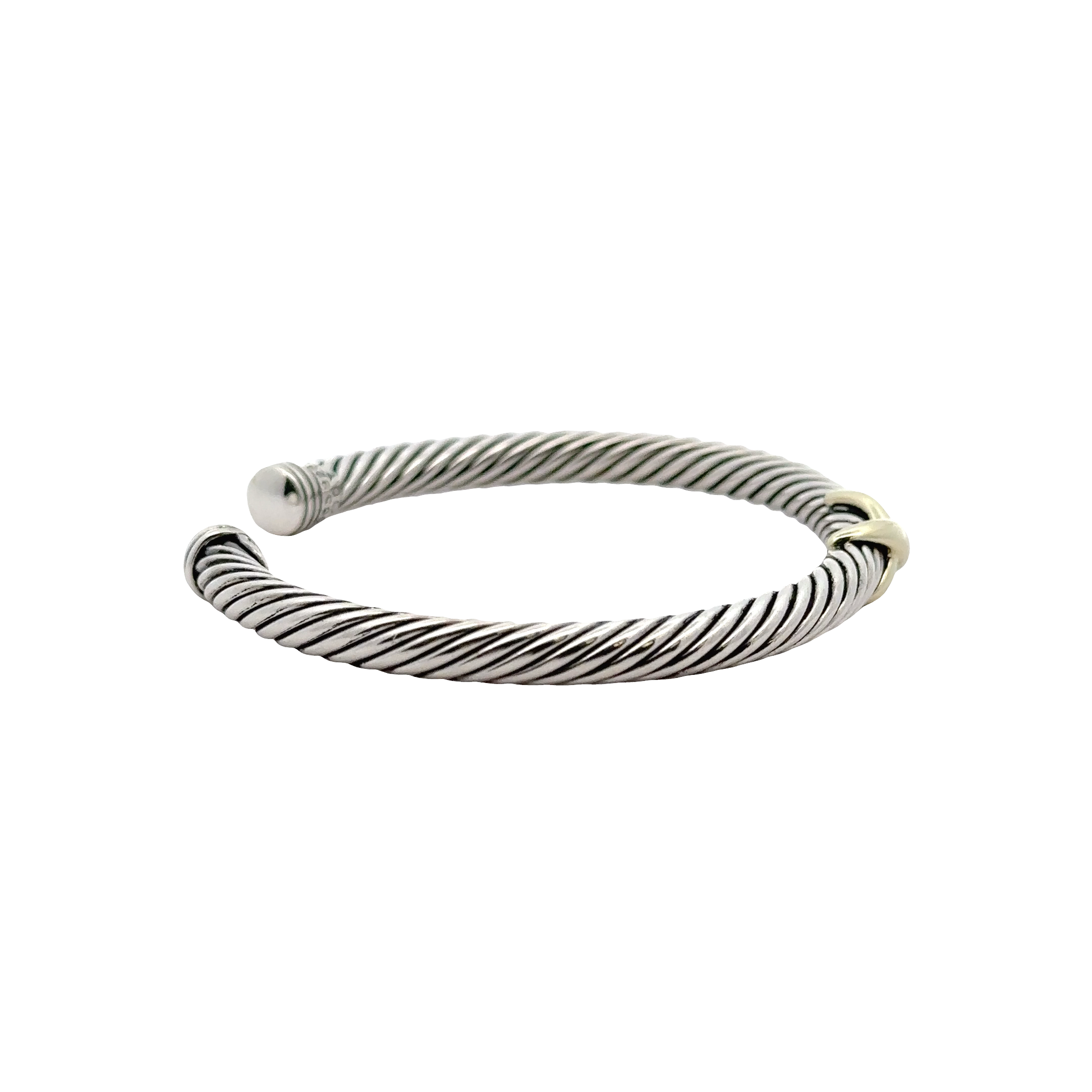 Pre-Owned David Yurman "X" Classic Cable Station Bracelet