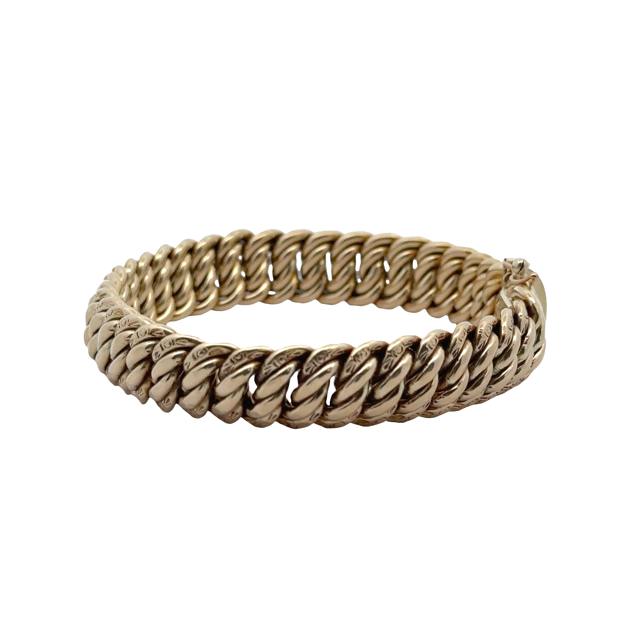 Pre-Owned Curb Link Etched Chain Bracelet