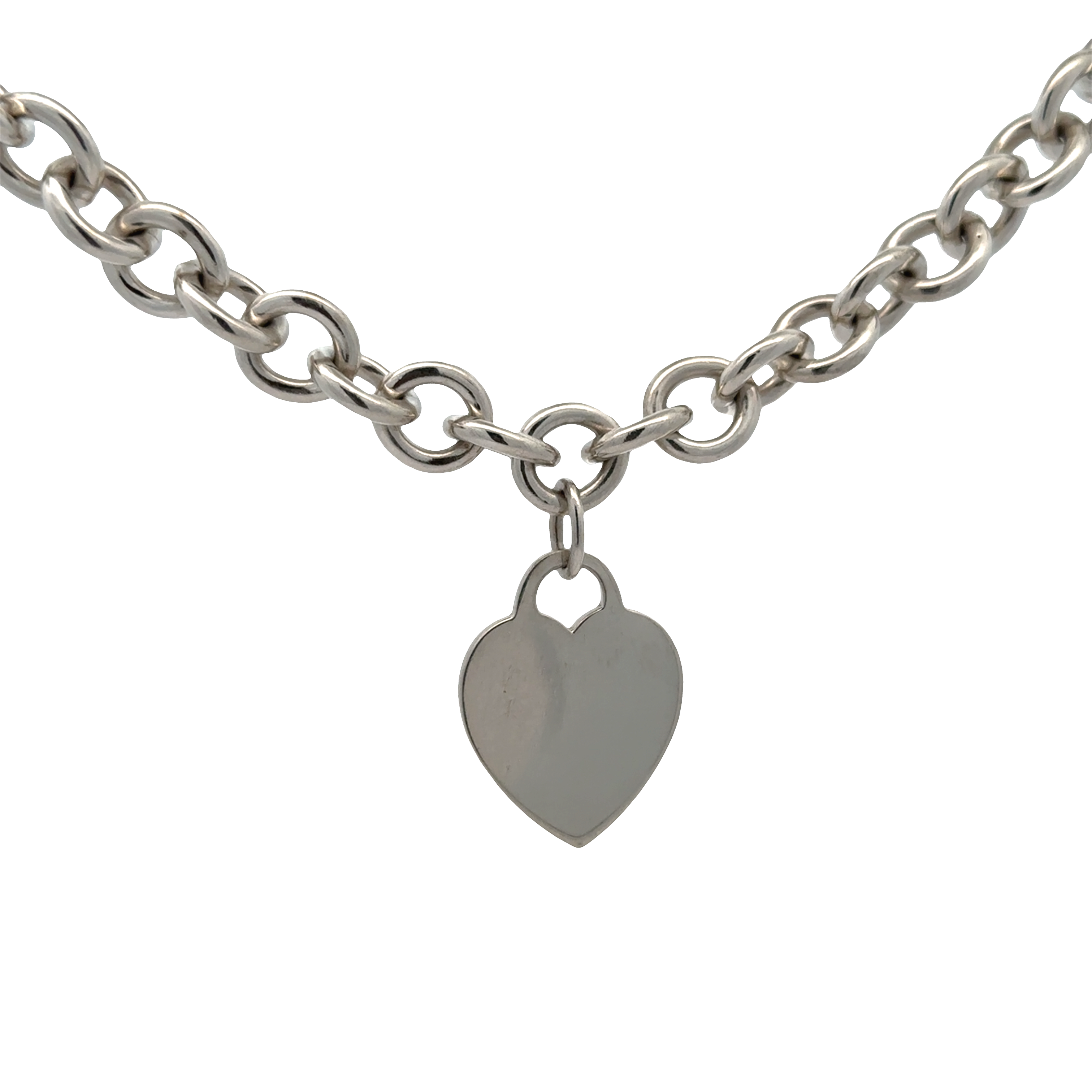 Pre-Owned Tiffany & Co. Heart Tag Chain Link Necklace