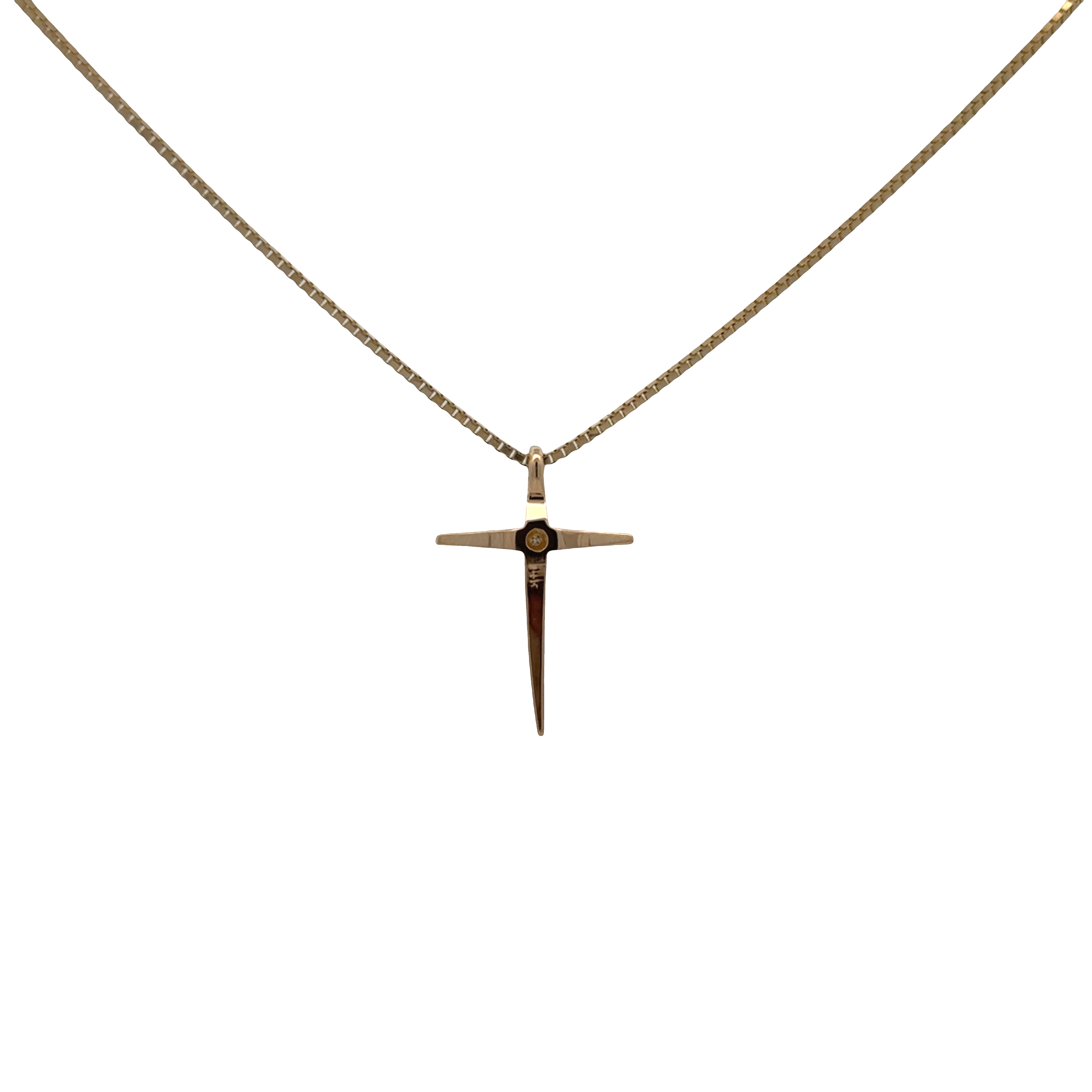 Pre-Owned Diamond Cross Necklace