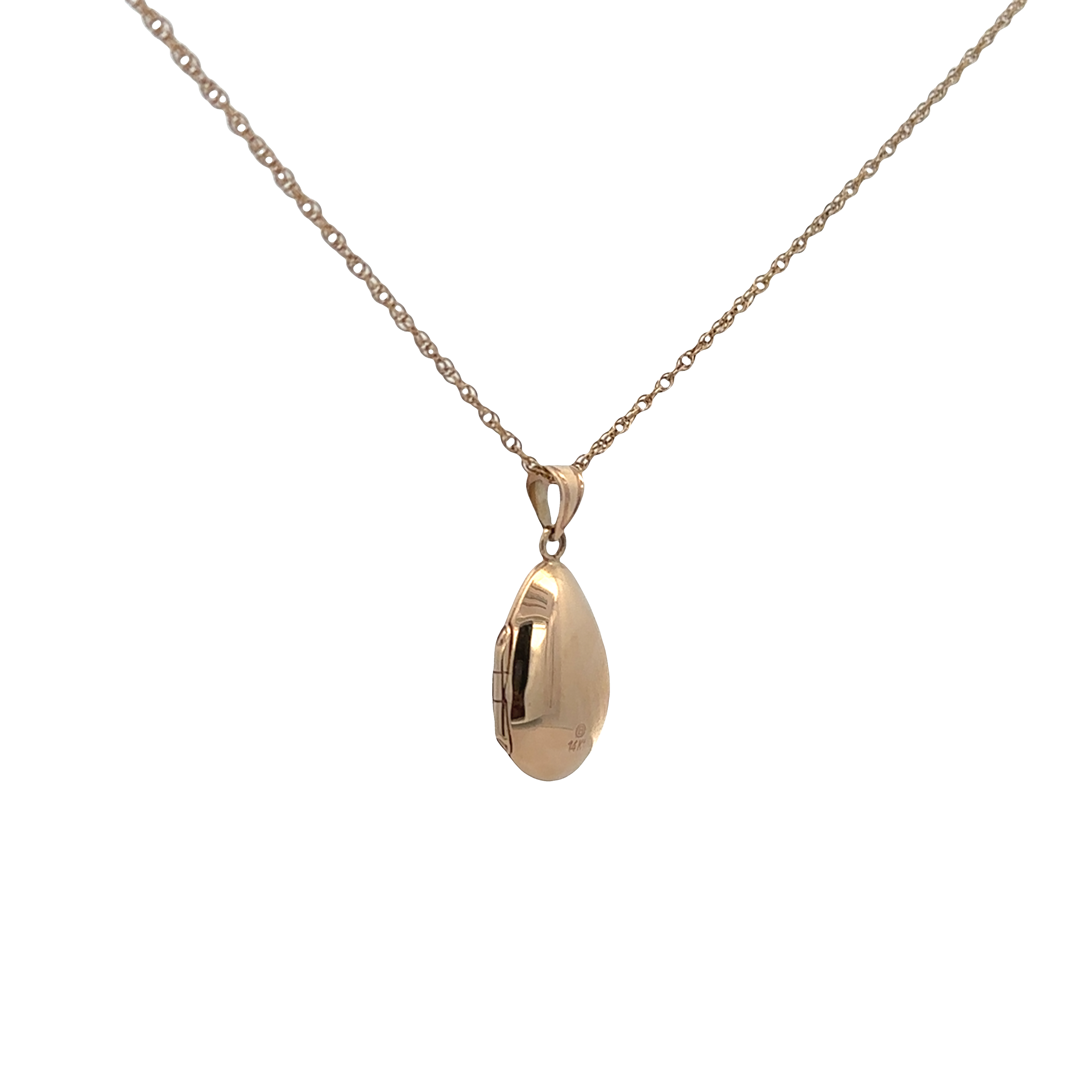 Pre-Owned Engraved Tear Drop Locket Necklace