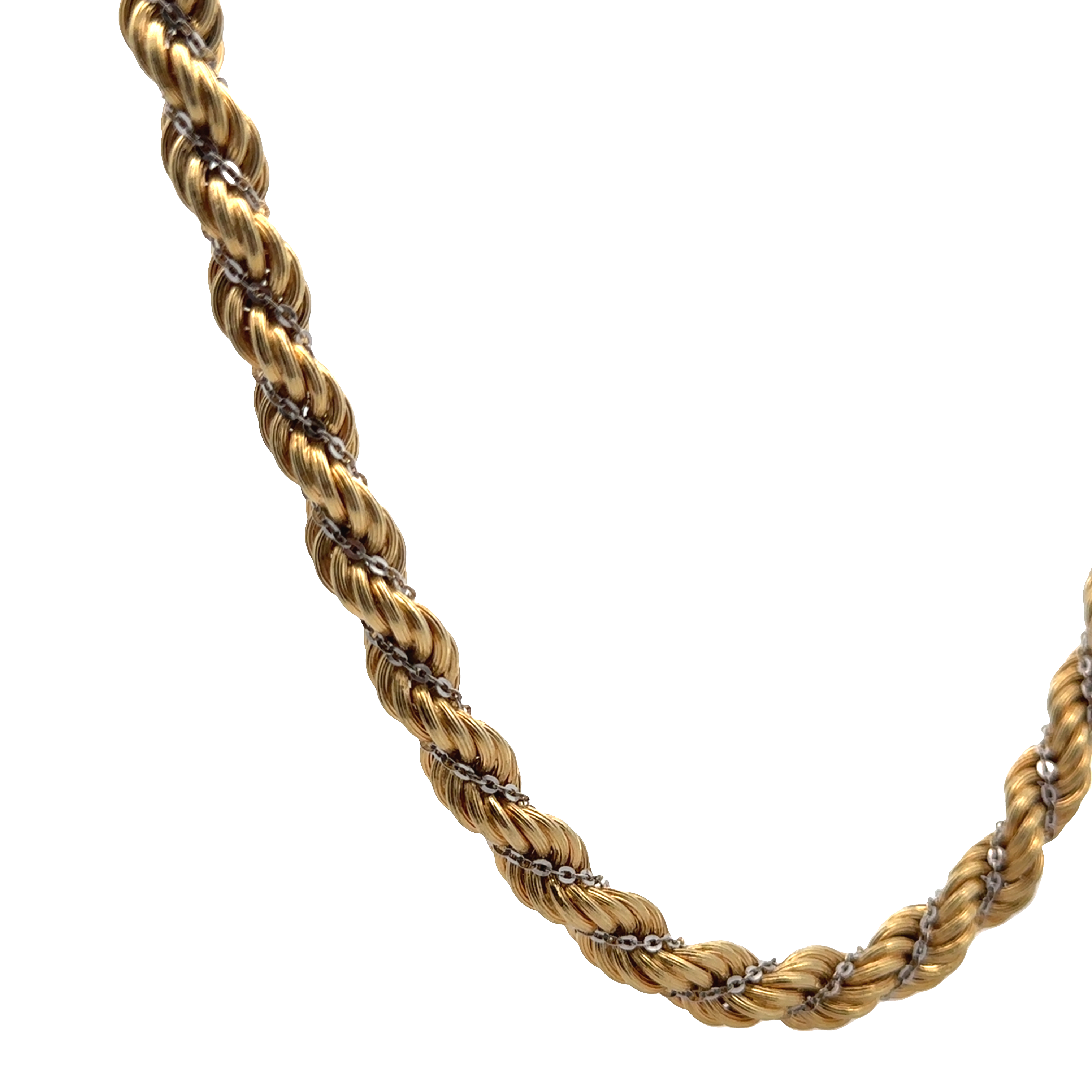 Pre-Owned Two-Tone Diamond Cut Twisted Rope Chain