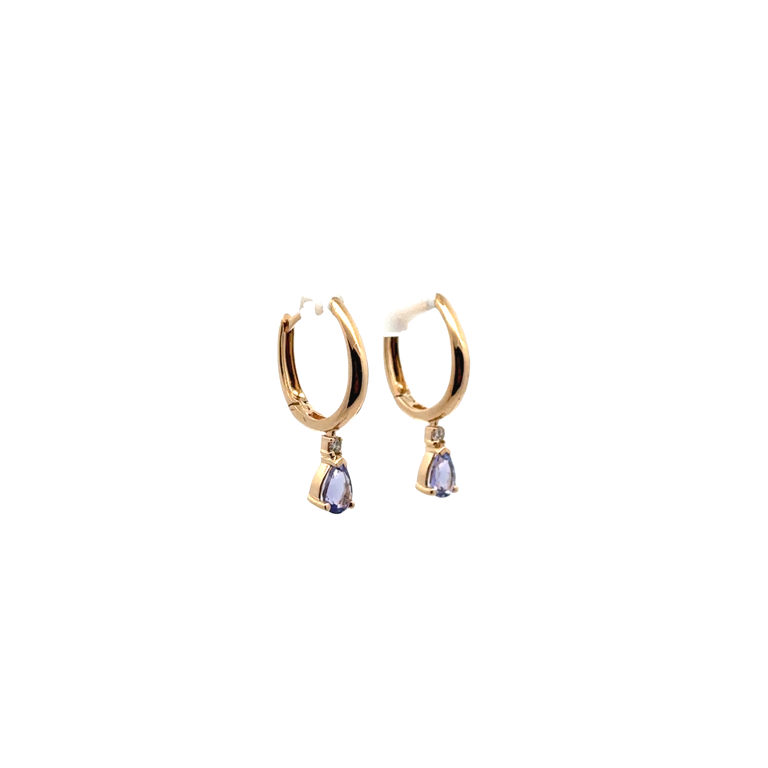 Pre-Owned Tanzanite and Diamond Drop  Hoop Earrings