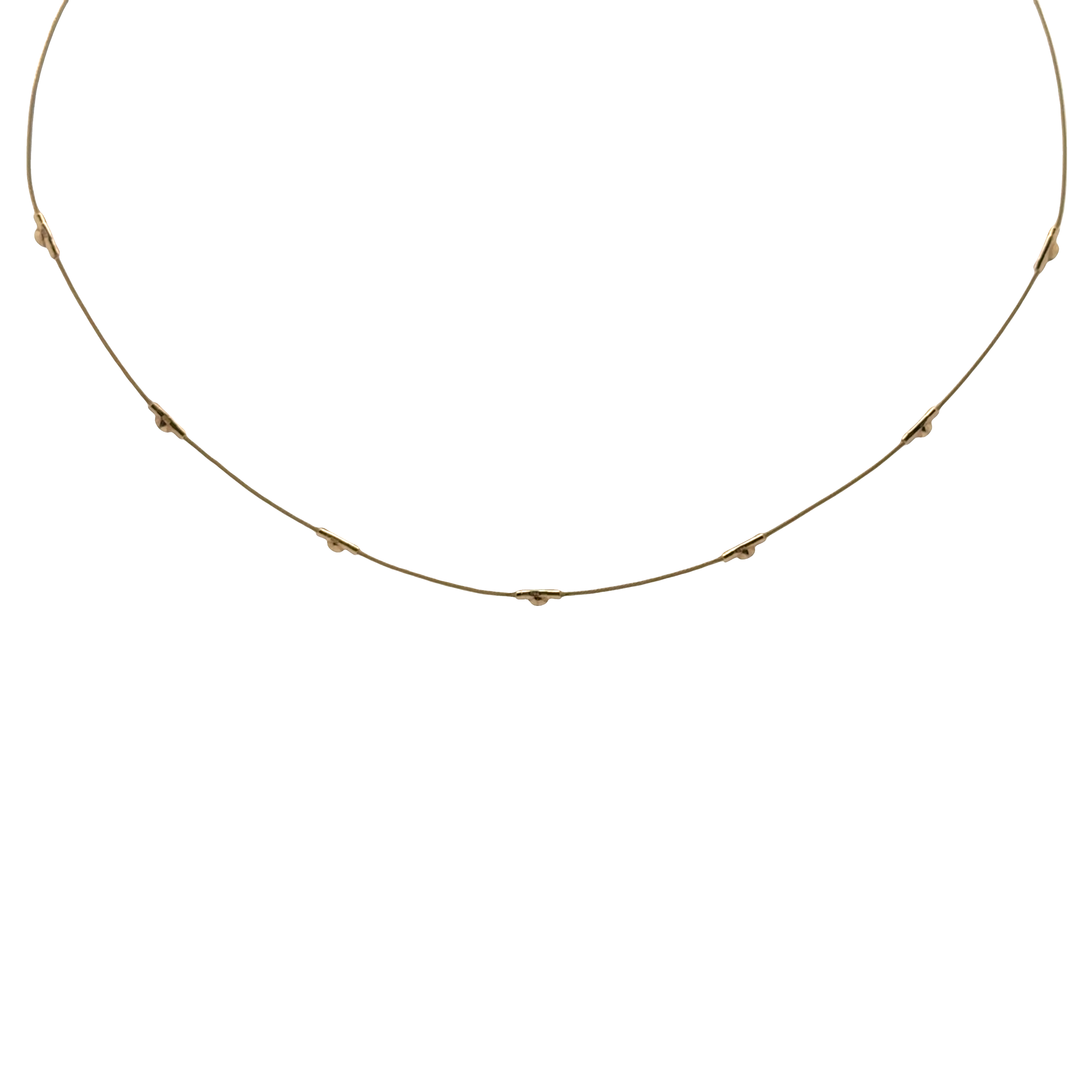 Pre-Owned Diamond 7 Station Bezel Wire Necklace