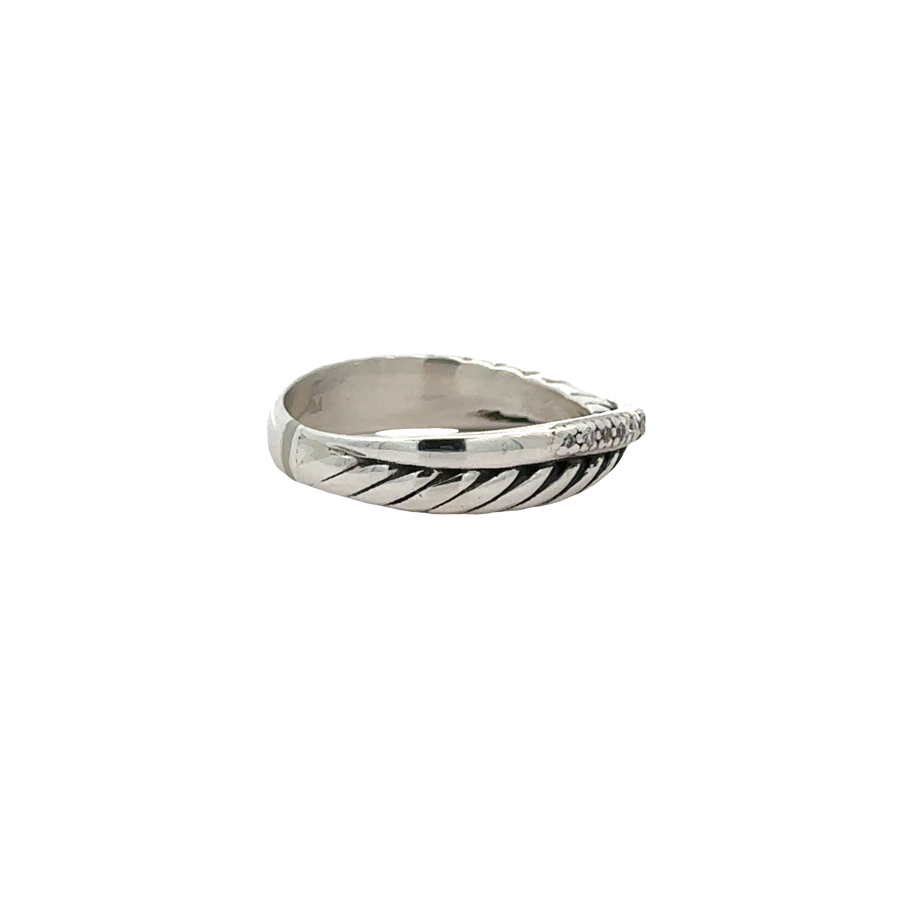 Pre-Owned David Yurman Diamond Crossover Band Ring