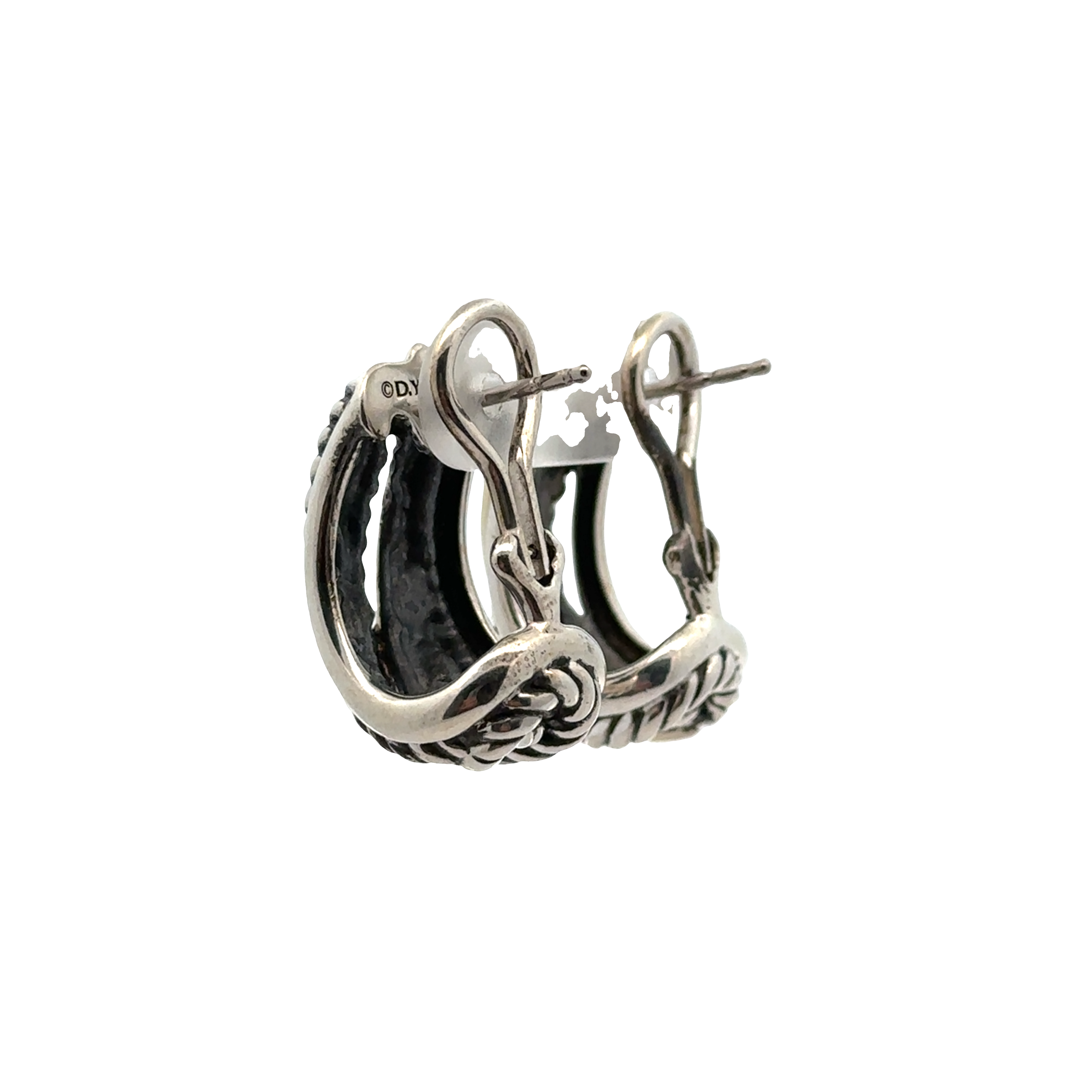 Pre-Owned David Yurman Two-Tone Cable Earrings