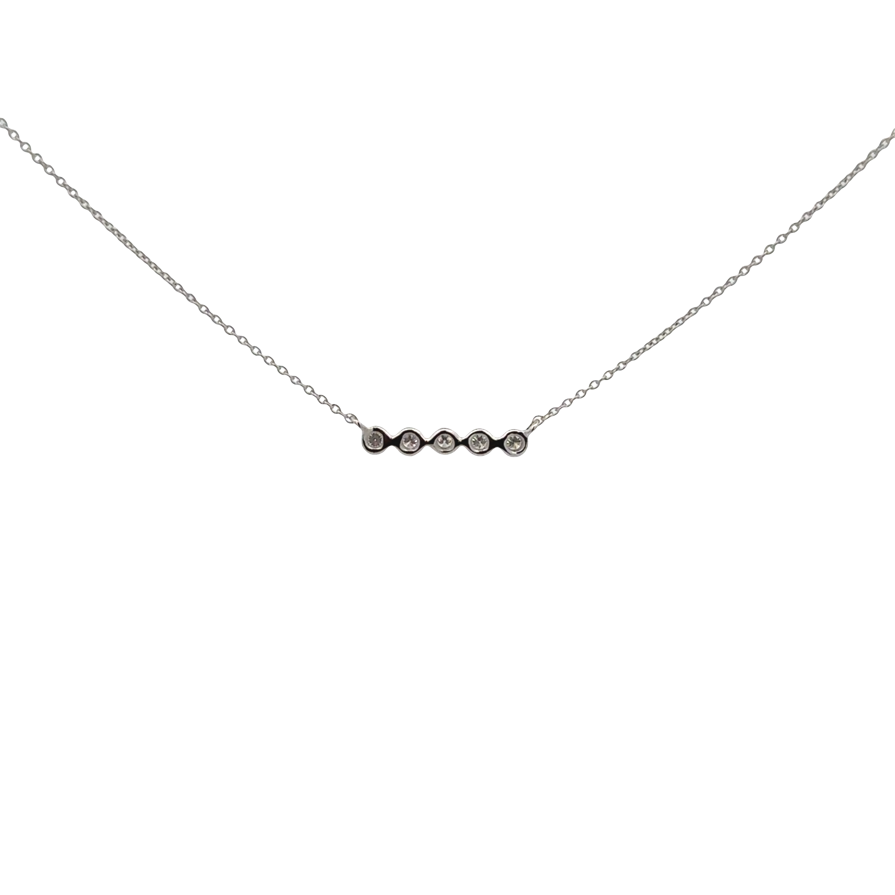 Pre-Owned Dana Rebecca Diamond Lulu Jack Mini Bezel Bar Necklace