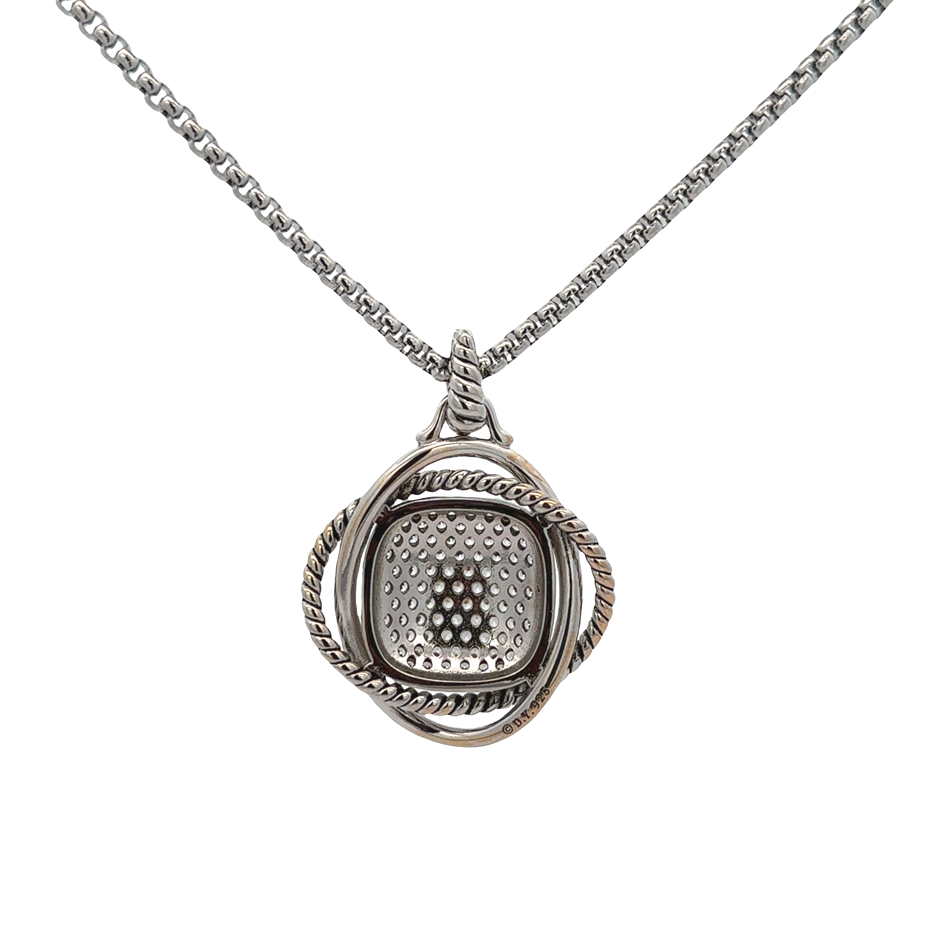 Pre-Owned David Yurman Pave Diamond Infinity Pendant Necklace