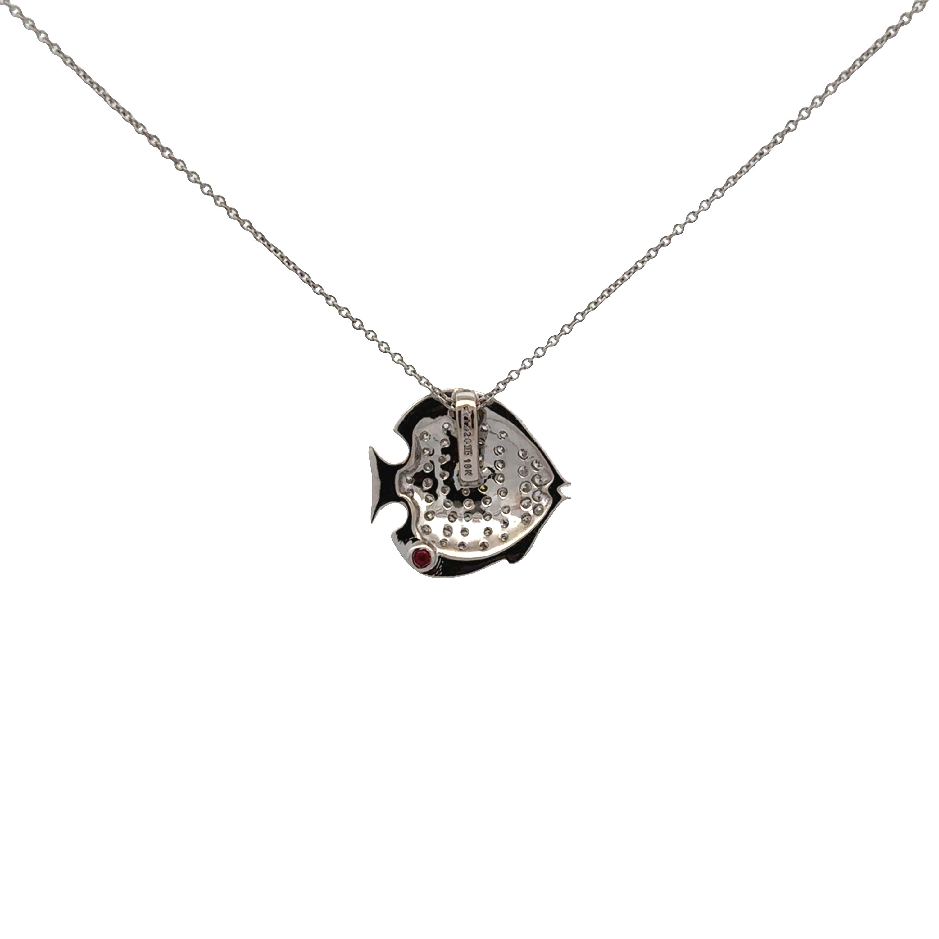 Pre-Owned Roberto Coin Diamond Tiny Treasures Fish Pendant Necklace