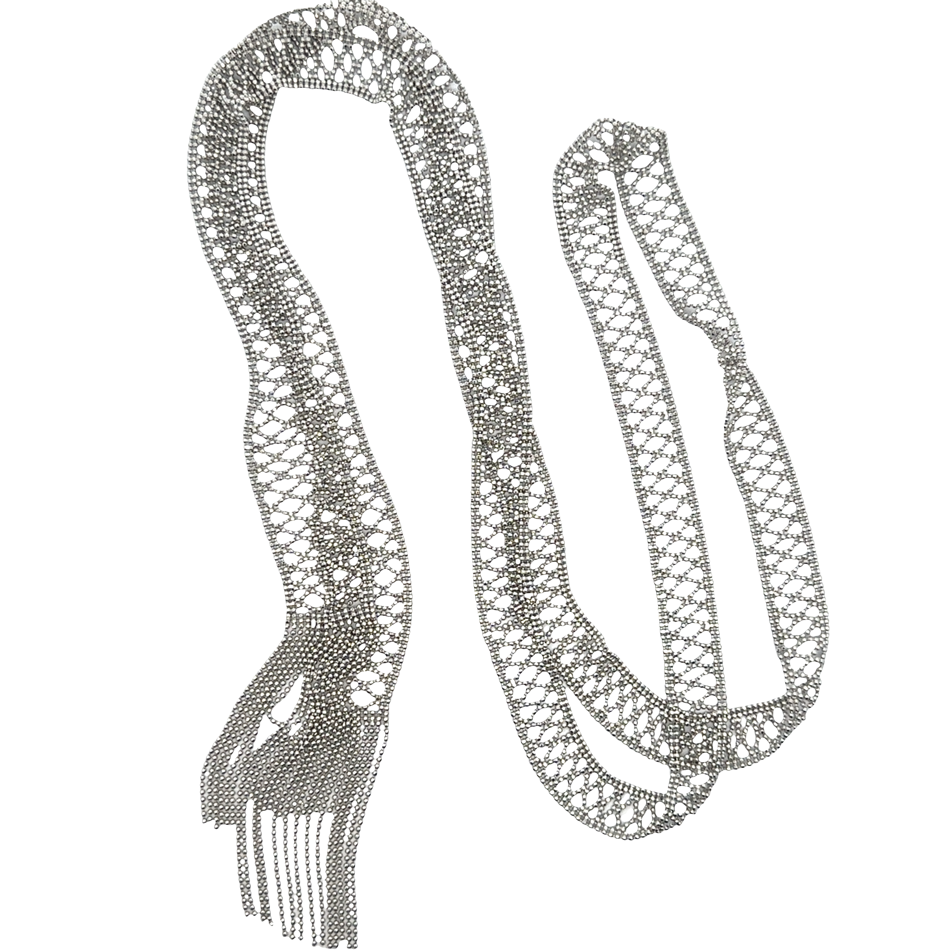 Pre-Owned Mesh Tie Lariat Necklace
