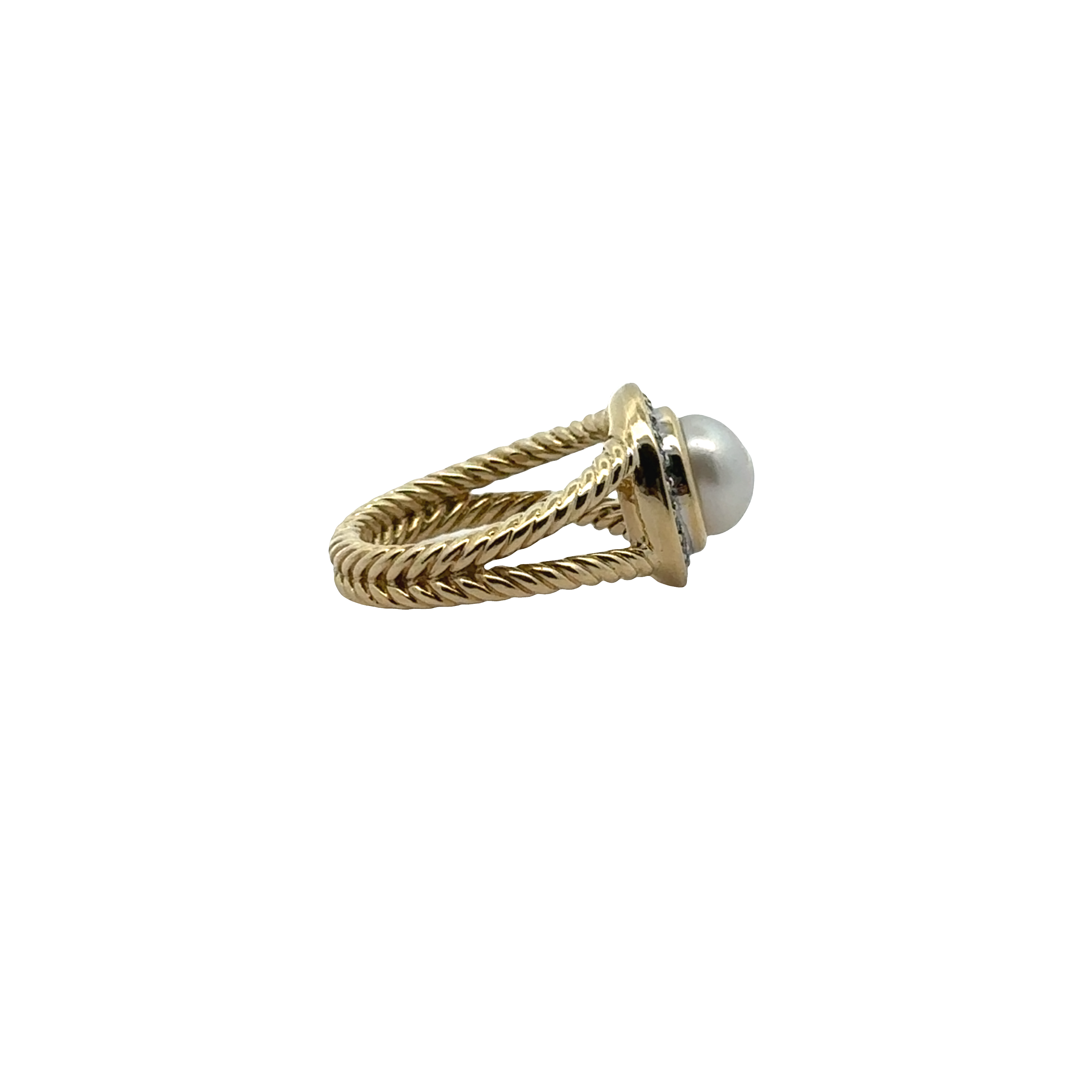 Pre-Owned David Yurman Pearl and Diamond Cerise Ring