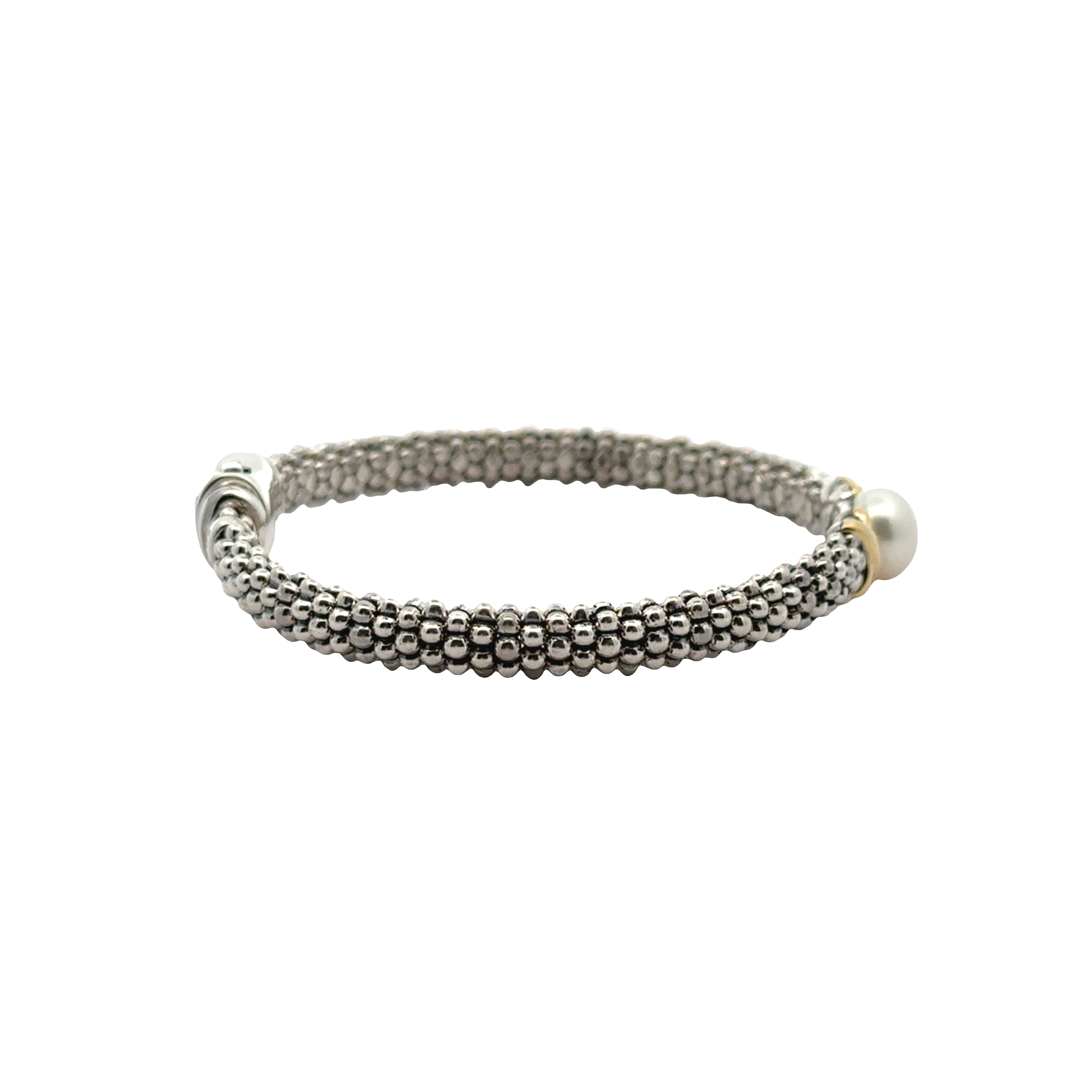 Pre-Owned Lagos Luna Two-Tone X Pearl Caviar Bracelet