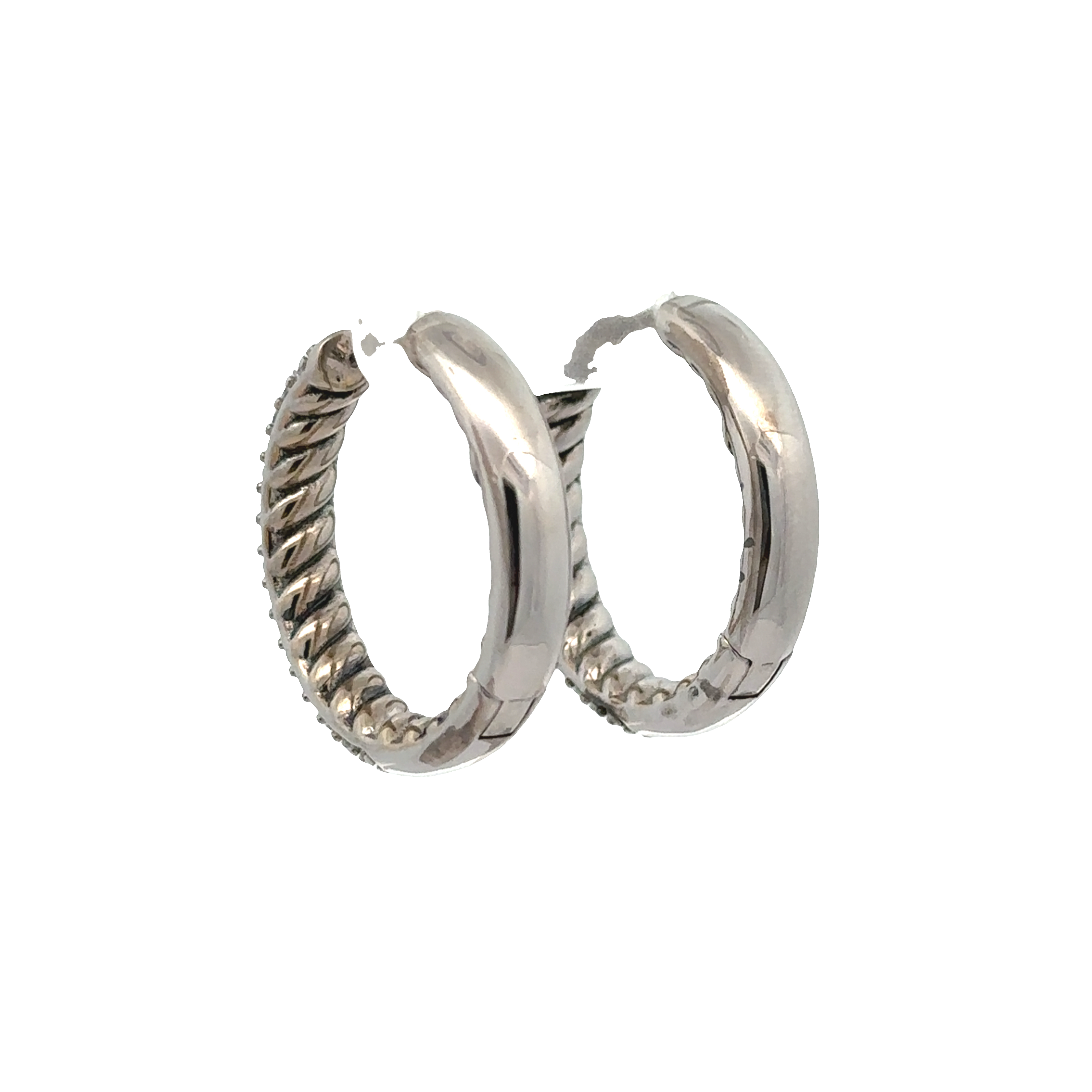 Pre-Owned David Yurman Diamond Mercer Hoop Earrings