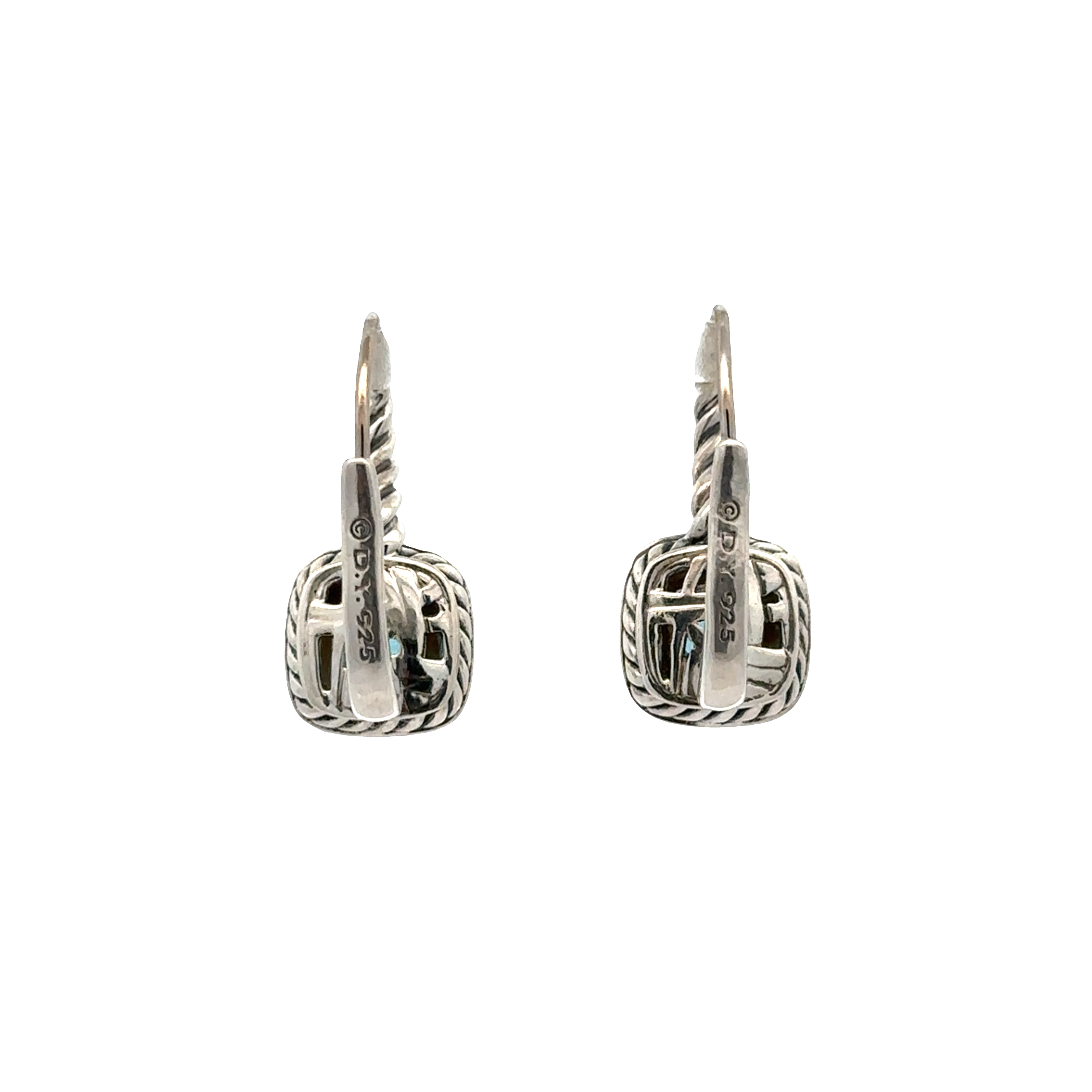 Pre-Owned David Yurman Blue Topaz and Diamond Albion Earrings