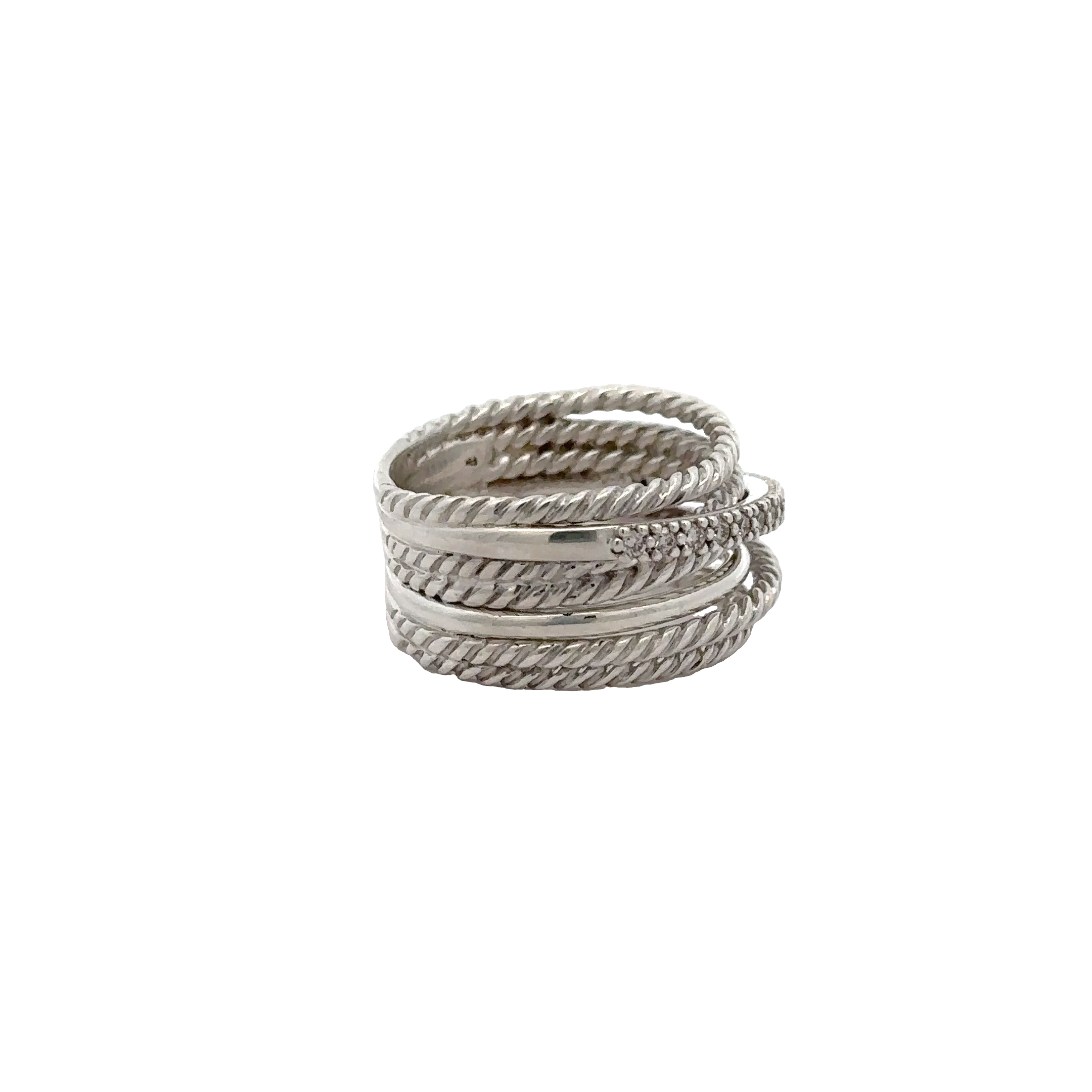 Pre-Owned Diamond Crossover Ring