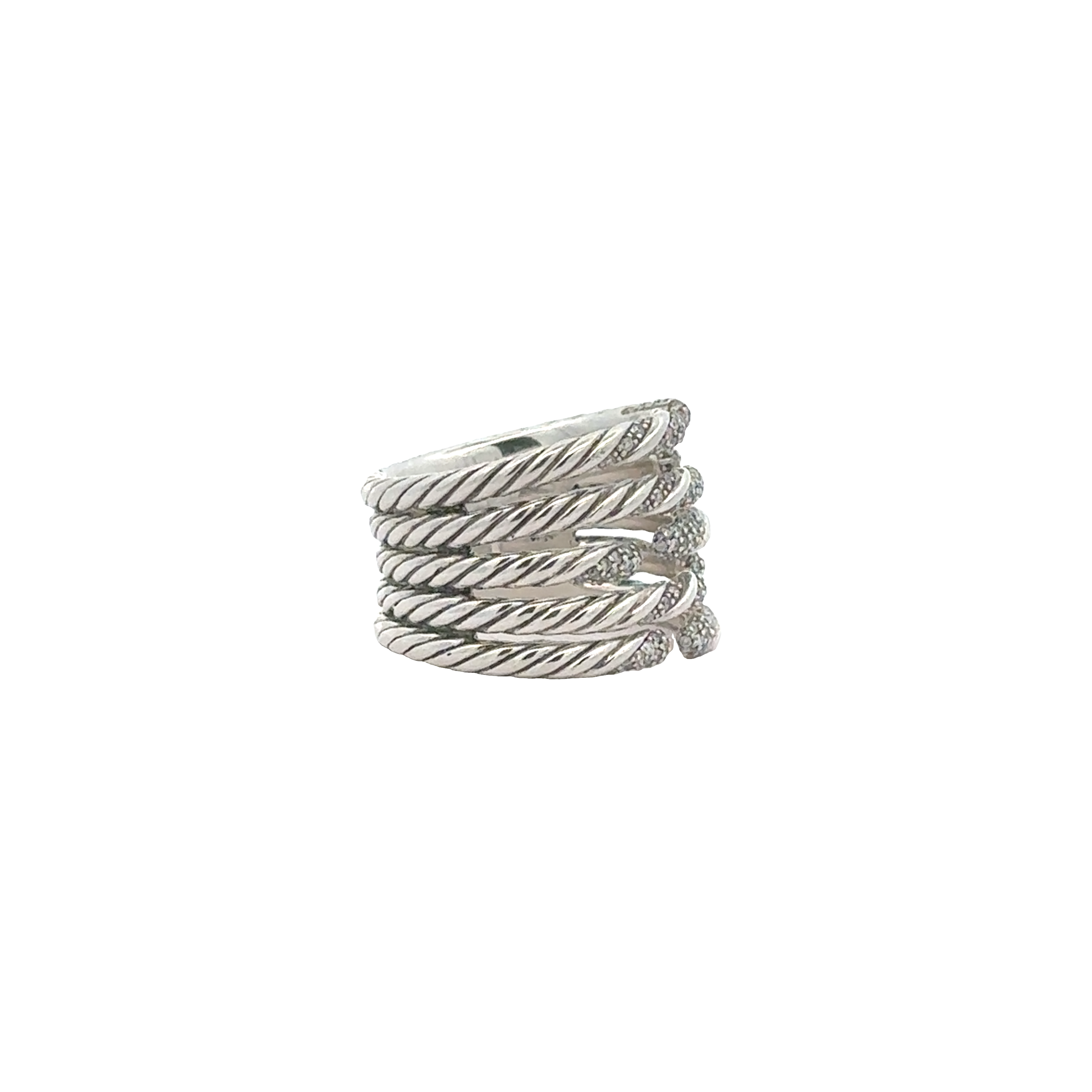 Pre-Owned David Yurman Diamond Willow 5 Row Ring