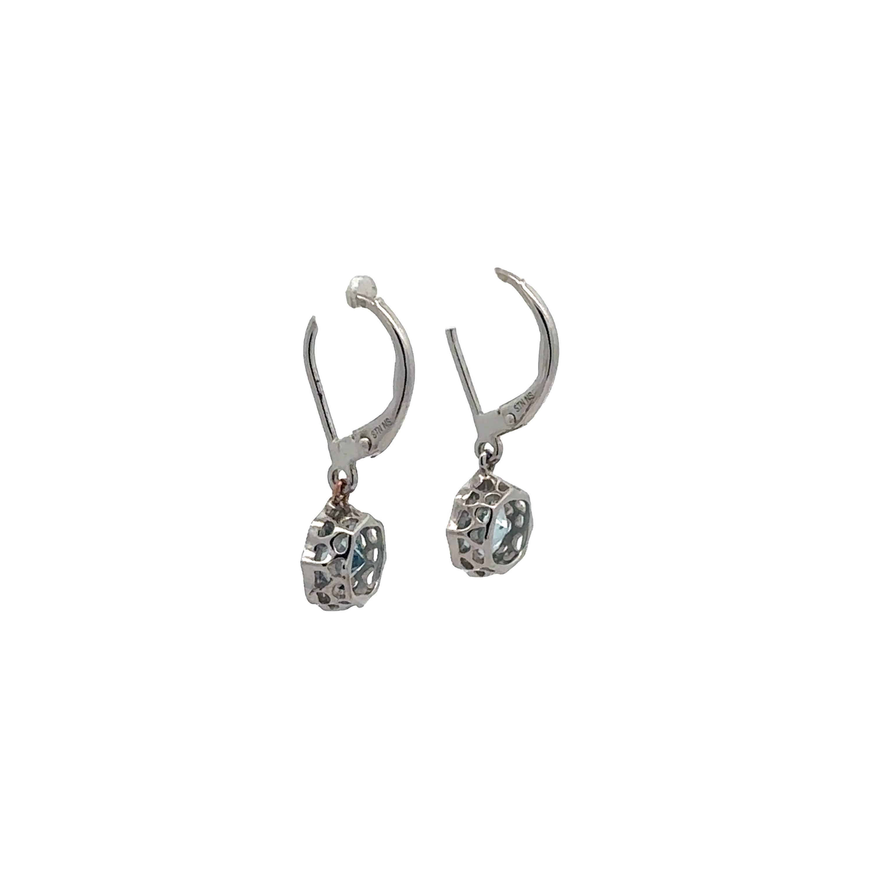 Pre-Owned Aquamarine Leverback Earrings