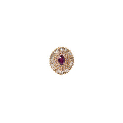 Pre-Owned Diamond and Ruby Ballerina Ring