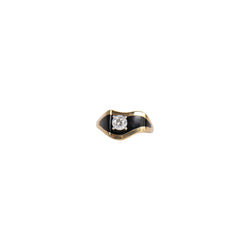 PRE-OWNED BLACK ONYX AND DIAMOND RING