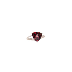 Pre-Owned Garnet and Diamond Ring
