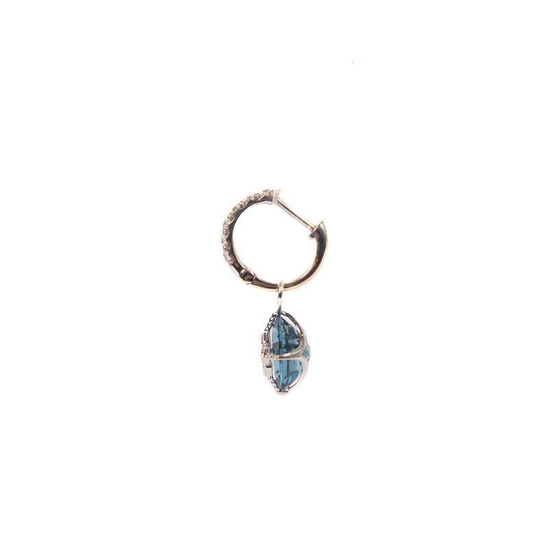 Pre-Owned Jude Frances Blue Topaz Diamond Lisse Earrings