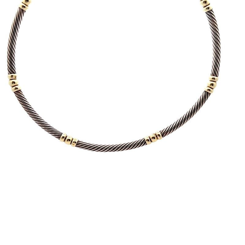 Pre-Owned David Yurman Two-Tone Metro Collar Necklace STORE 5a
