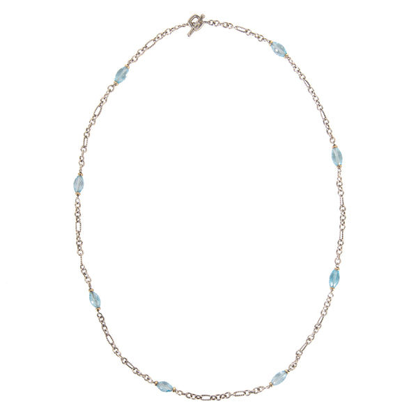 Pre-Owned David Yurman Blue Topaz Mini Bijoux Long Necklace