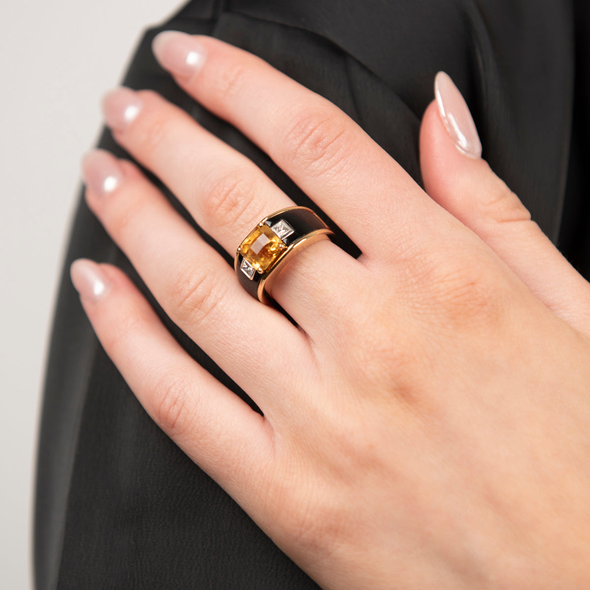 Pre-Owned Michael Bondanza Citrine Jasmine Ring