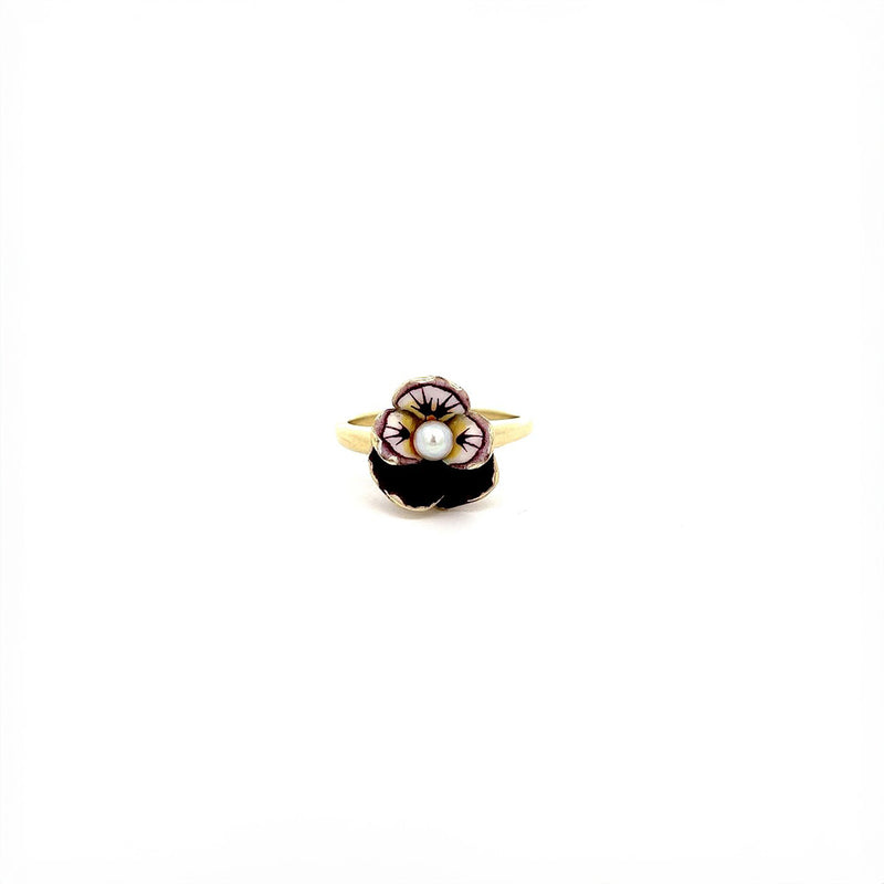 Pre-Owned Pearl Flower Ring