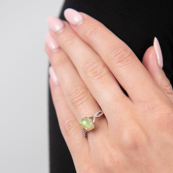 Pre-Owned Opal and Diamond Ring