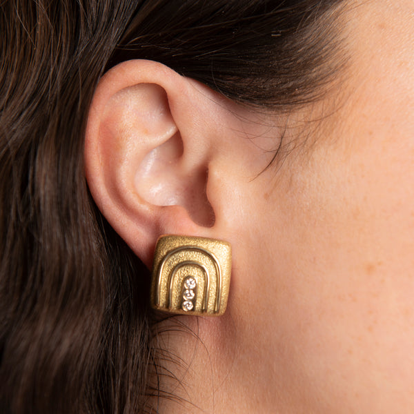 Pre-Owned Diamond Square Earrings