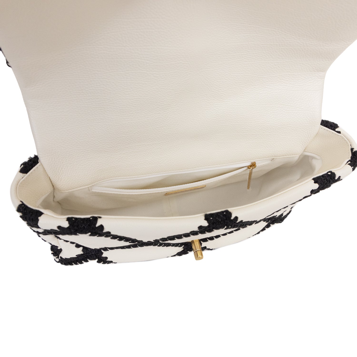 Pre-Owned Chanel 19 Medium Calfskin Crochet Flap Bag