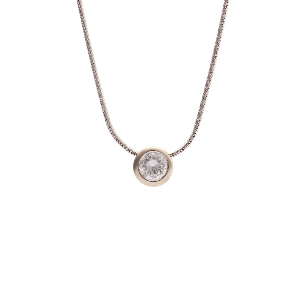 Pre-Owned Diamond Solitaire Pendant Necklace