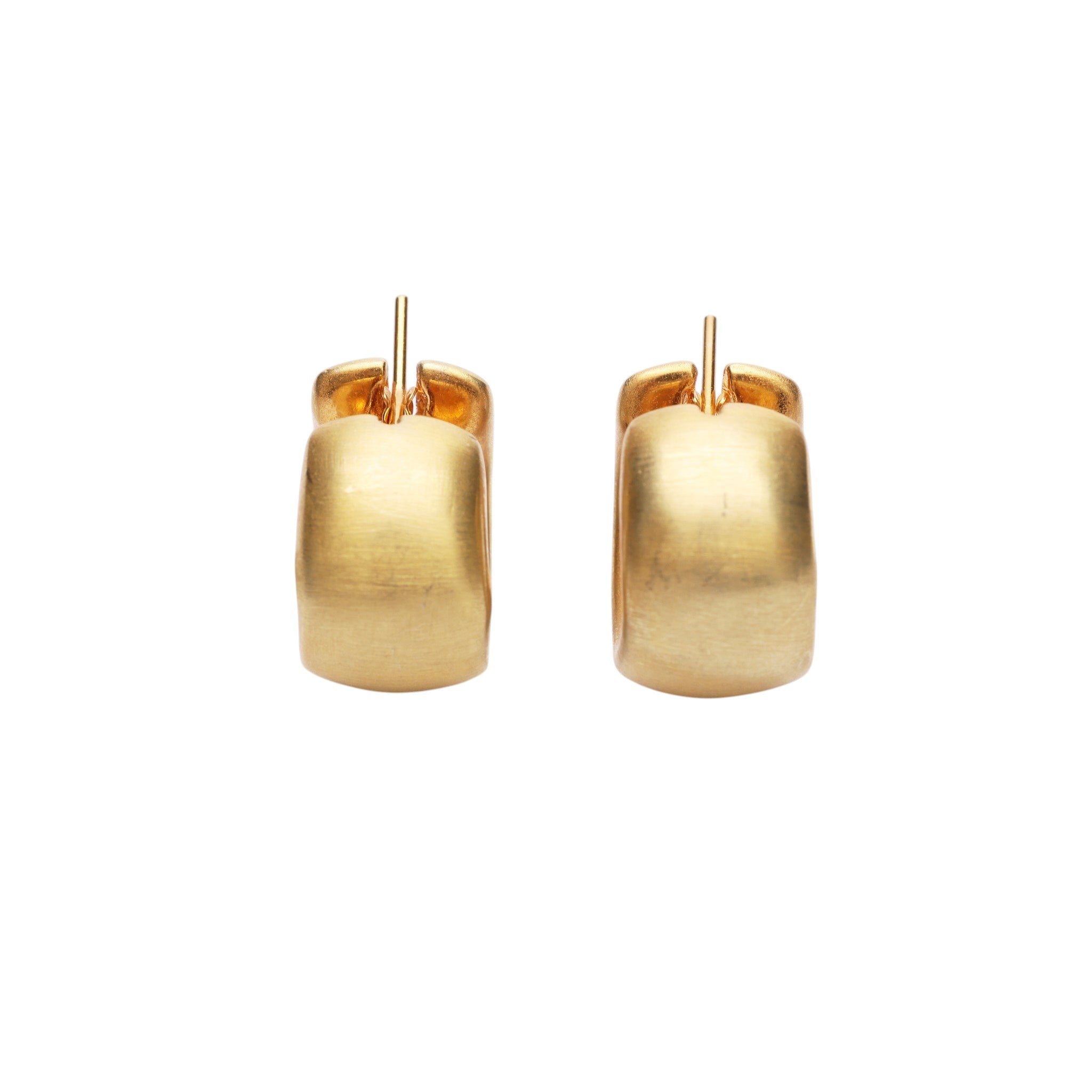 Pre-Owned Roberto Coin Brushed Hoop Earrings