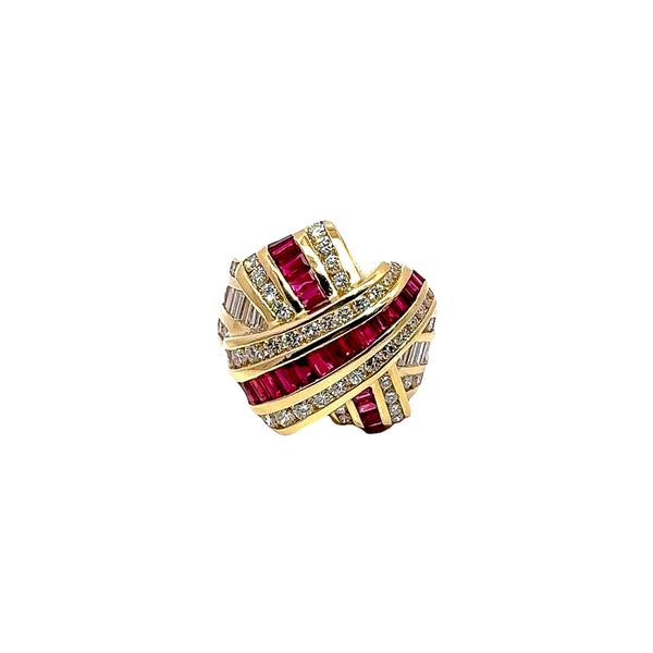 Pre-Owned Charles Krypell Ruby and Diamond Cocktail Ring