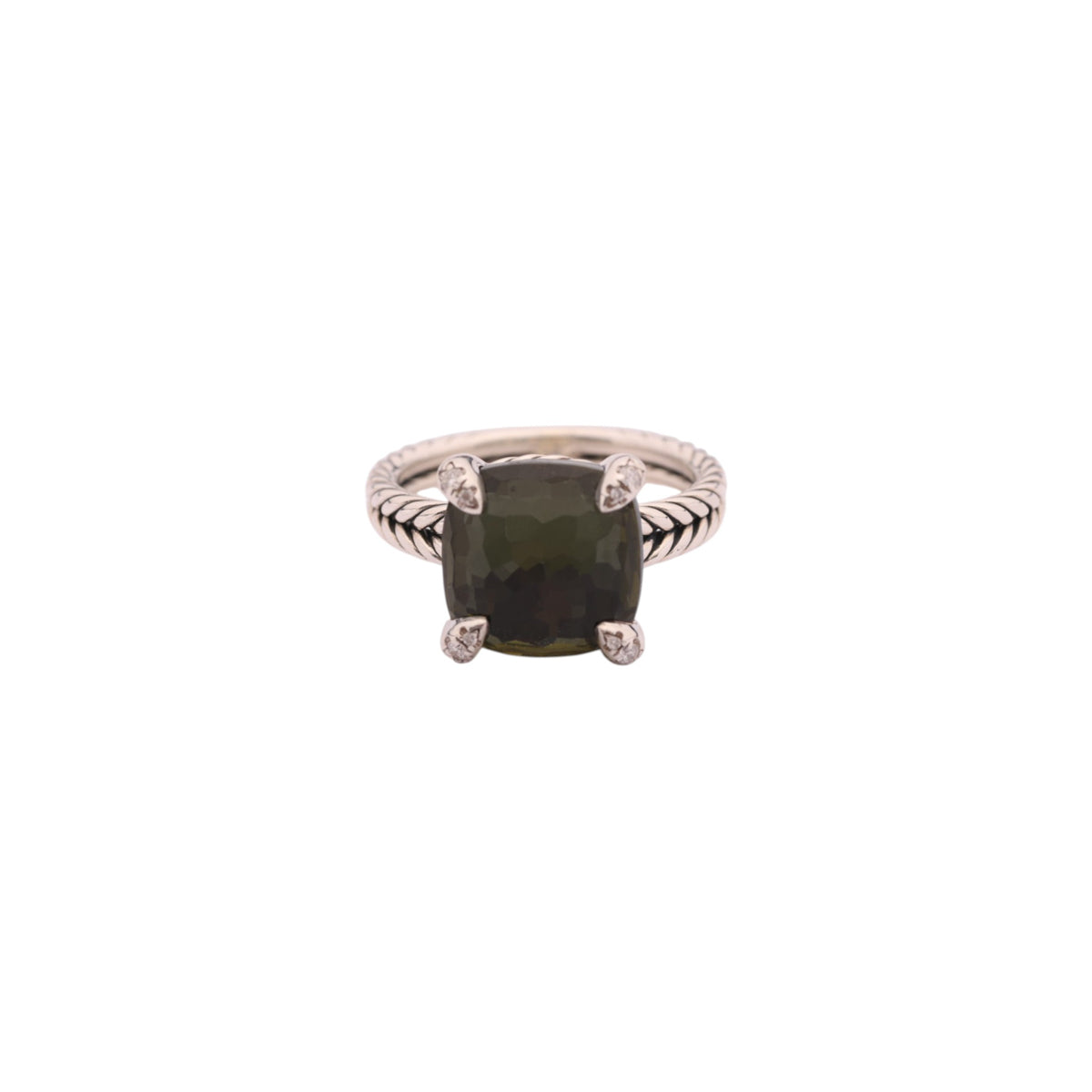 Pre-Owned David Yurman Green Orchid and Diamond Chatelaine Ring