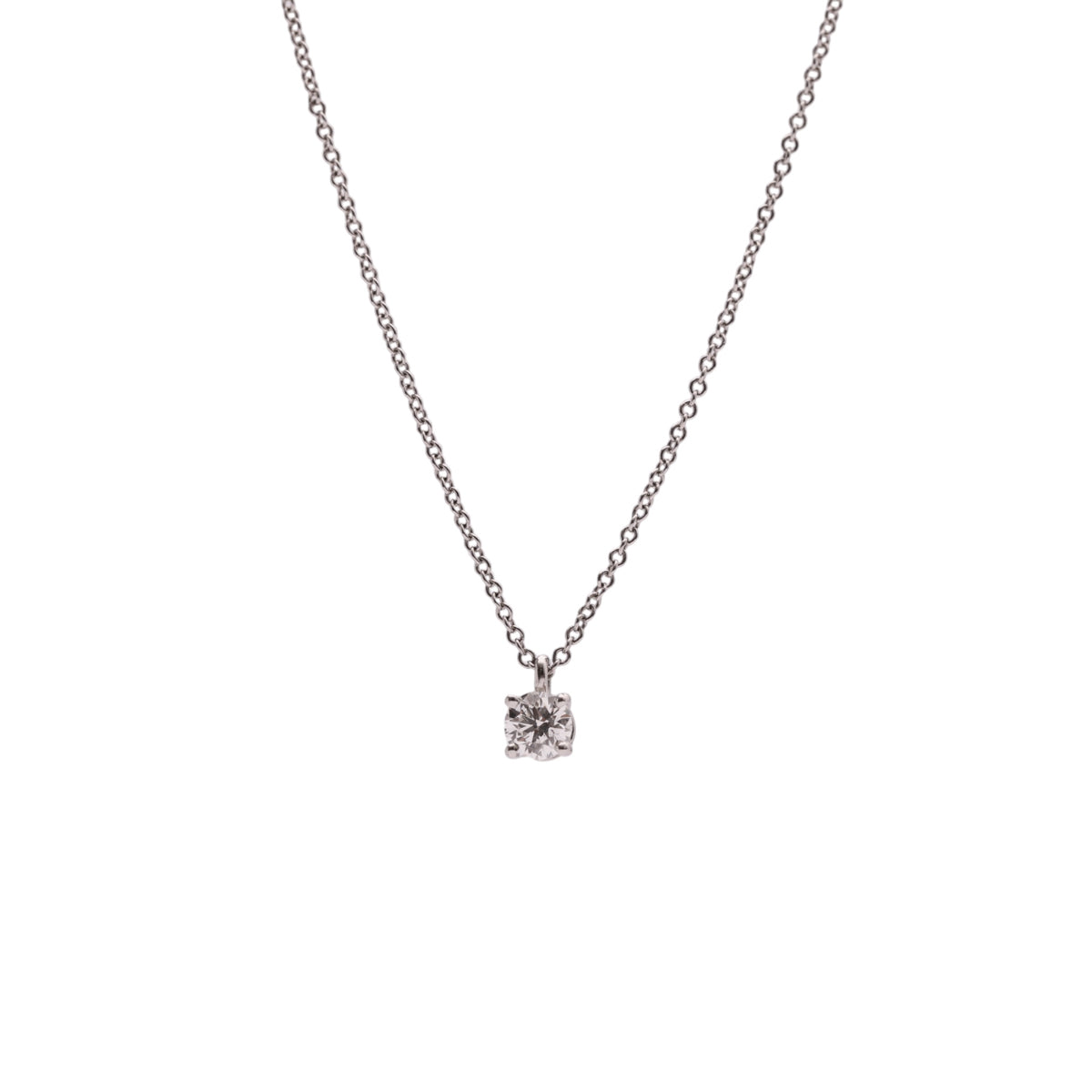 Pre-Owned Tiffany & Co. Diamond Solitaire Pendant Necklace