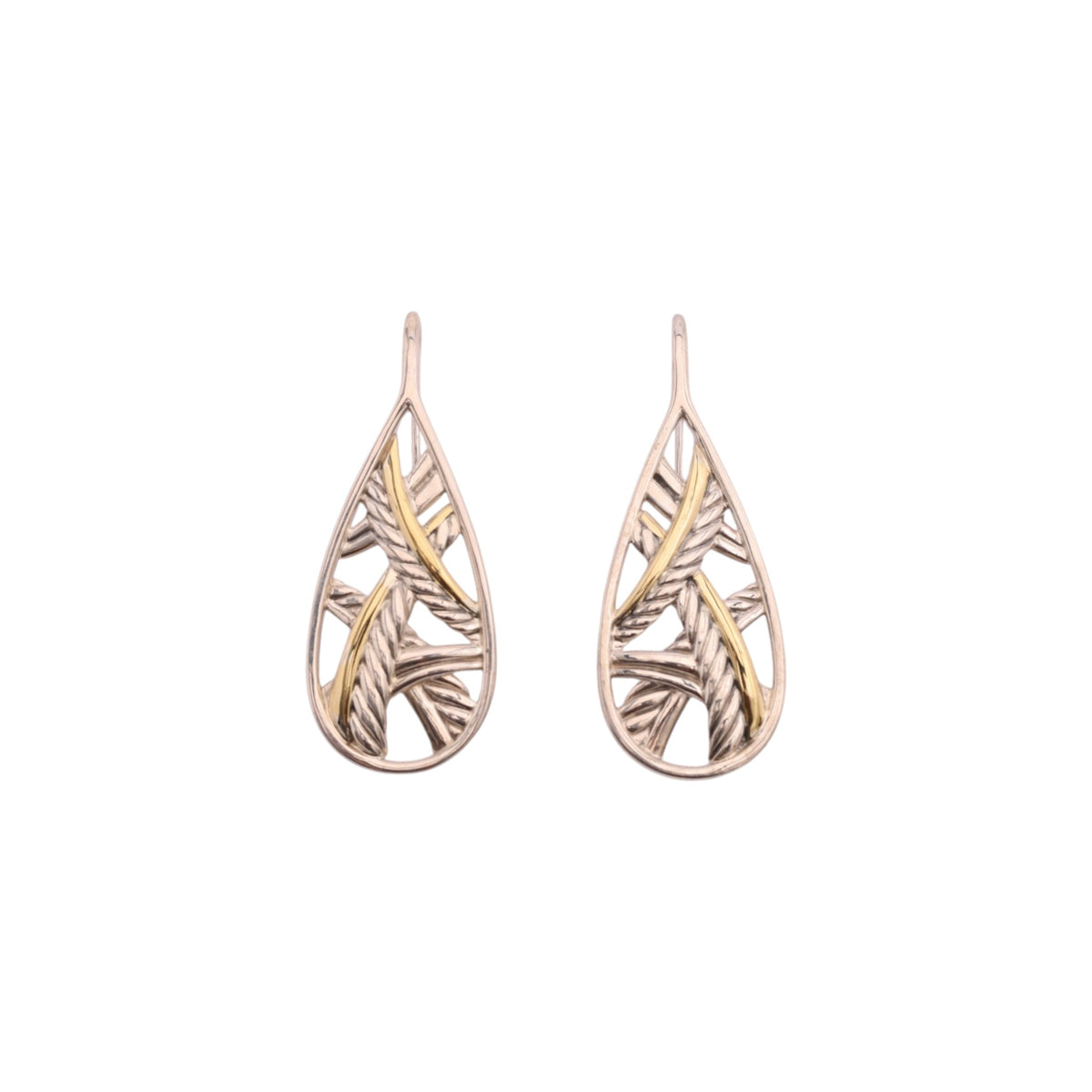 Pre-Owned David Yurman Two Tone Papyrus Drop Earrings